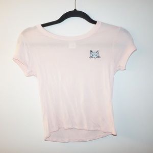 Baby Pink Cat Crop Top